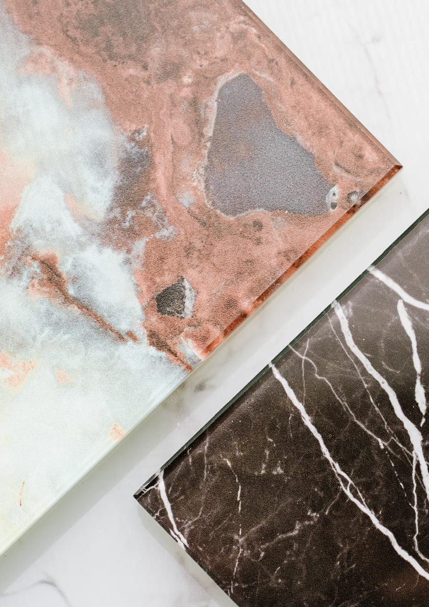 Aplicaciones Crystalam en vidrio decorativo